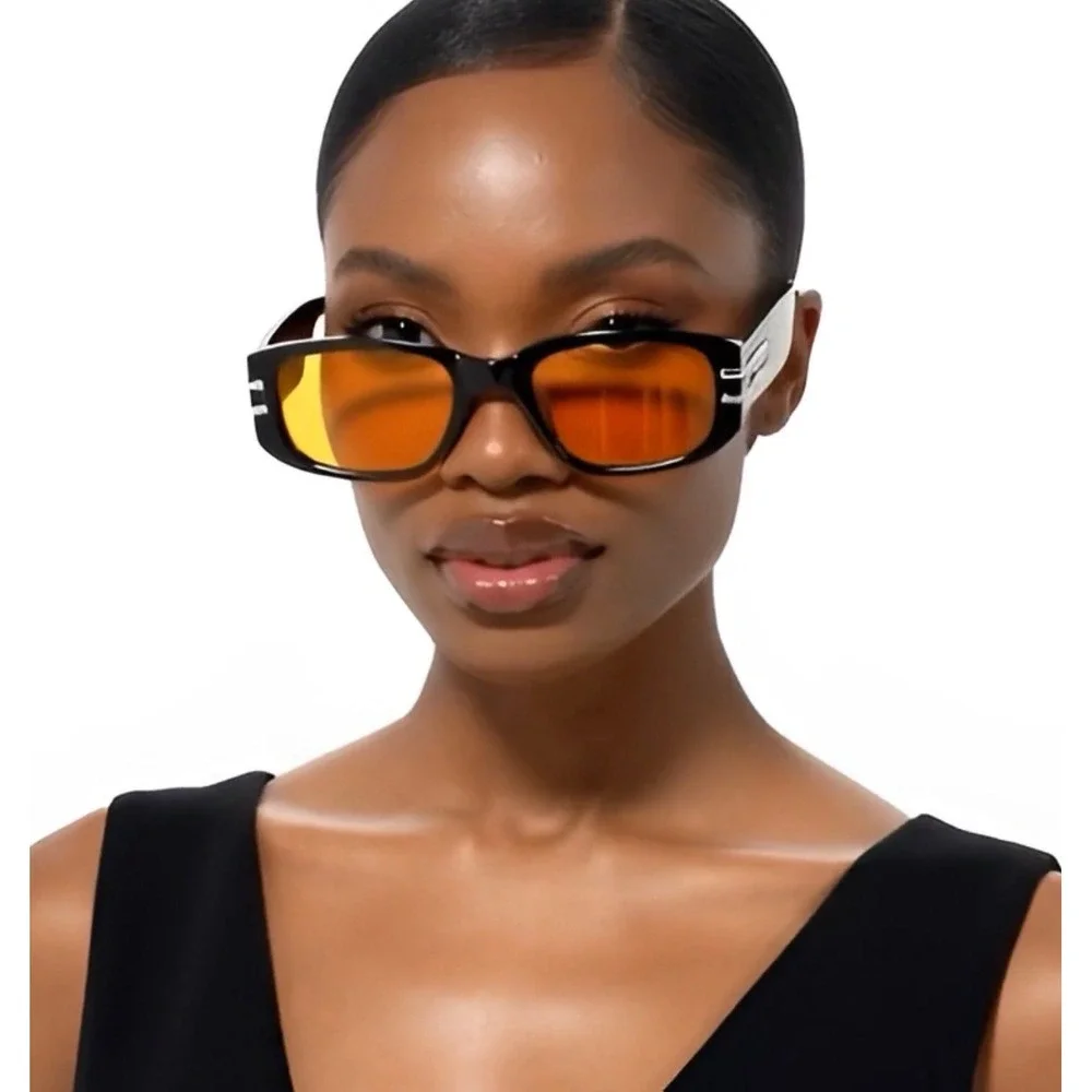 Women Sunglasses Fashion Retro RectanglebYellow‎ Lens Fashion Trendy Street Wear